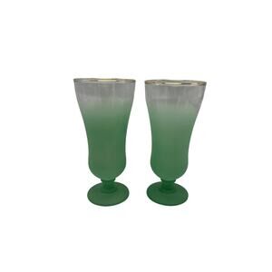 Vintage Blendo Pastel Frosted Ombre Cocktail Glasses Set of 2